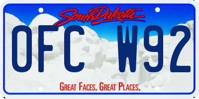 SD license plate 0FCW92