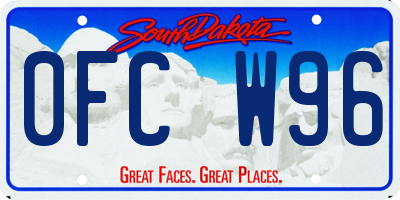 SD license plate 0FCW96