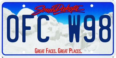 SD license plate 0FCW98