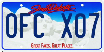 SD license plate 0FCX07