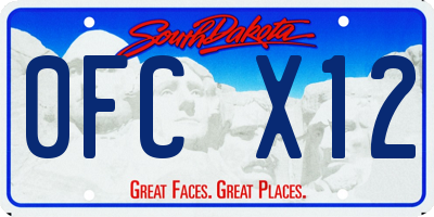 SD license plate 0FCX12
