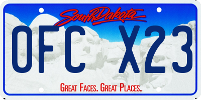 SD license plate 0FCX23