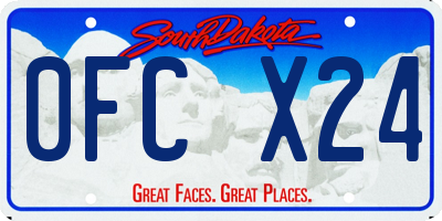 SD license plate 0FCX24