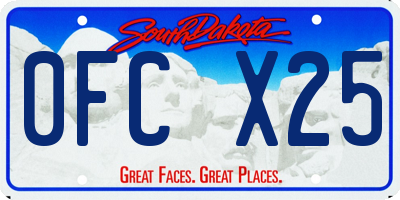SD license plate 0FCX25