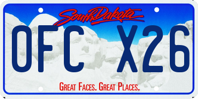 SD license plate 0FCX26