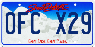 SD license plate 0FCX29