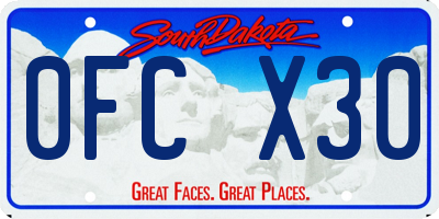 SD license plate 0FCX30