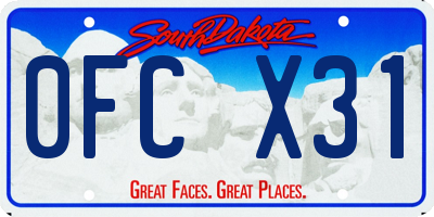 SD license plate 0FCX31