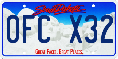 SD license plate 0FCX32