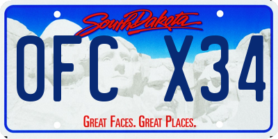 SD license plate 0FCX34