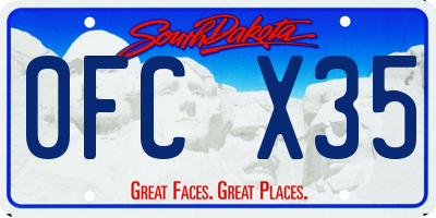 SD license plate 0FCX35