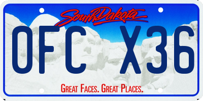 SD license plate 0FCX36