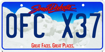 SD license plate 0FCX37