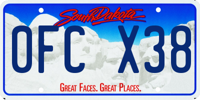 SD license plate 0FCX38