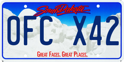 SD license plate 0FCX42