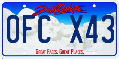 SD license plate 0FCX43