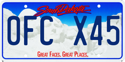SD license plate 0FCX45