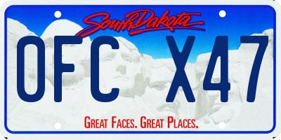 SD license plate 0FCX47