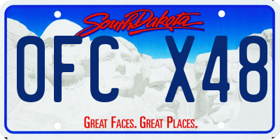 SD license plate 0FCX48