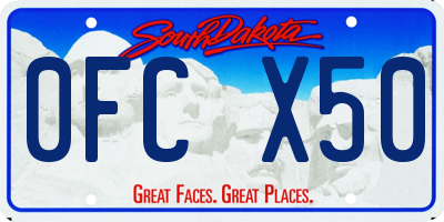 SD license plate 0FCX50
