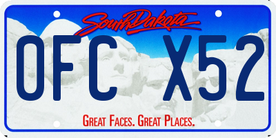 SD license plate 0FCX52