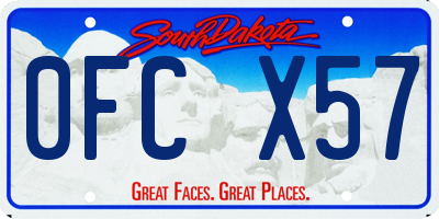 SD license plate 0FCX57