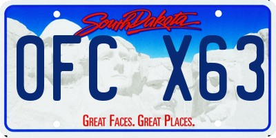 SD license plate 0FCX63