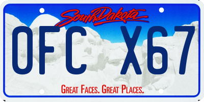 SD license plate 0FCX67