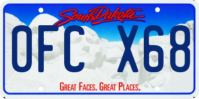 SD license plate 0FCX68