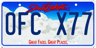 SD license plate 0FCX77