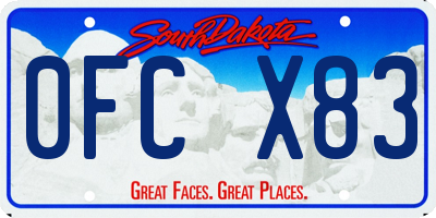 SD license plate 0FCX83
