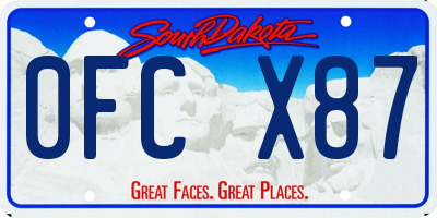 SD license plate 0FCX87
