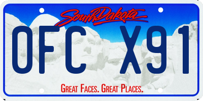 SD license plate 0FCX91
