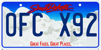 SD license plate 0FCX92
