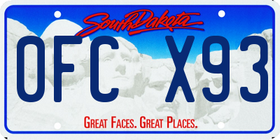 SD license plate 0FCX93