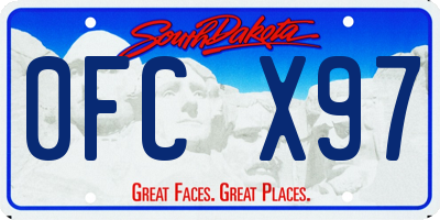 SD license plate 0FCX97