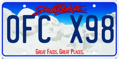 SD license plate 0FCX98