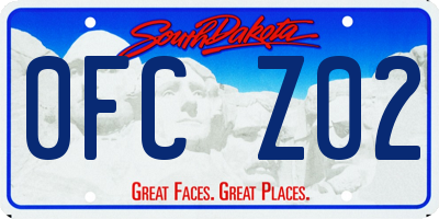 SD license plate 0FCZ02