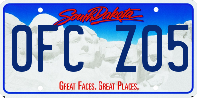 SD license plate 0FCZ05