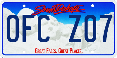SD license plate 0FCZ07
