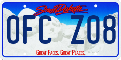 SD license plate 0FCZ08