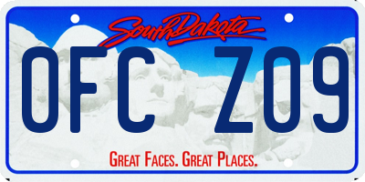 SD license plate 0FCZ09