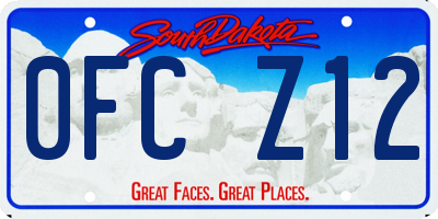 SD license plate 0FCZ12