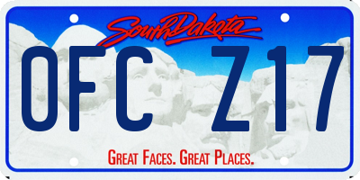 SD license plate 0FCZ17