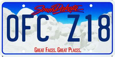 SD license plate 0FCZ18