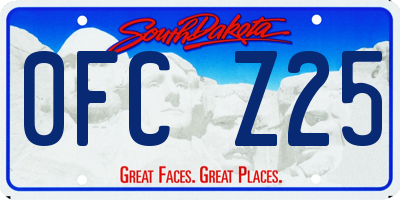 SD license plate 0FCZ25