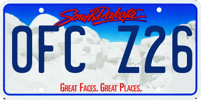 SD license plate 0FCZ26