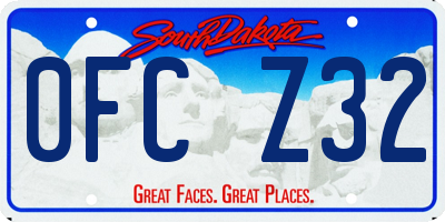 SD license plate 0FCZ32