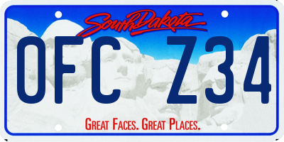 SD license plate 0FCZ34