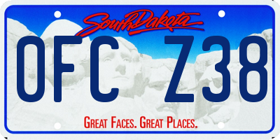 SD license plate 0FCZ38